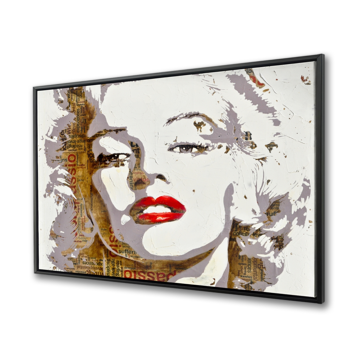 C1FC3648F2BD8D 36 x 48 in. Marilyn Monroe Typography Canvas - Woman Living Room Decor