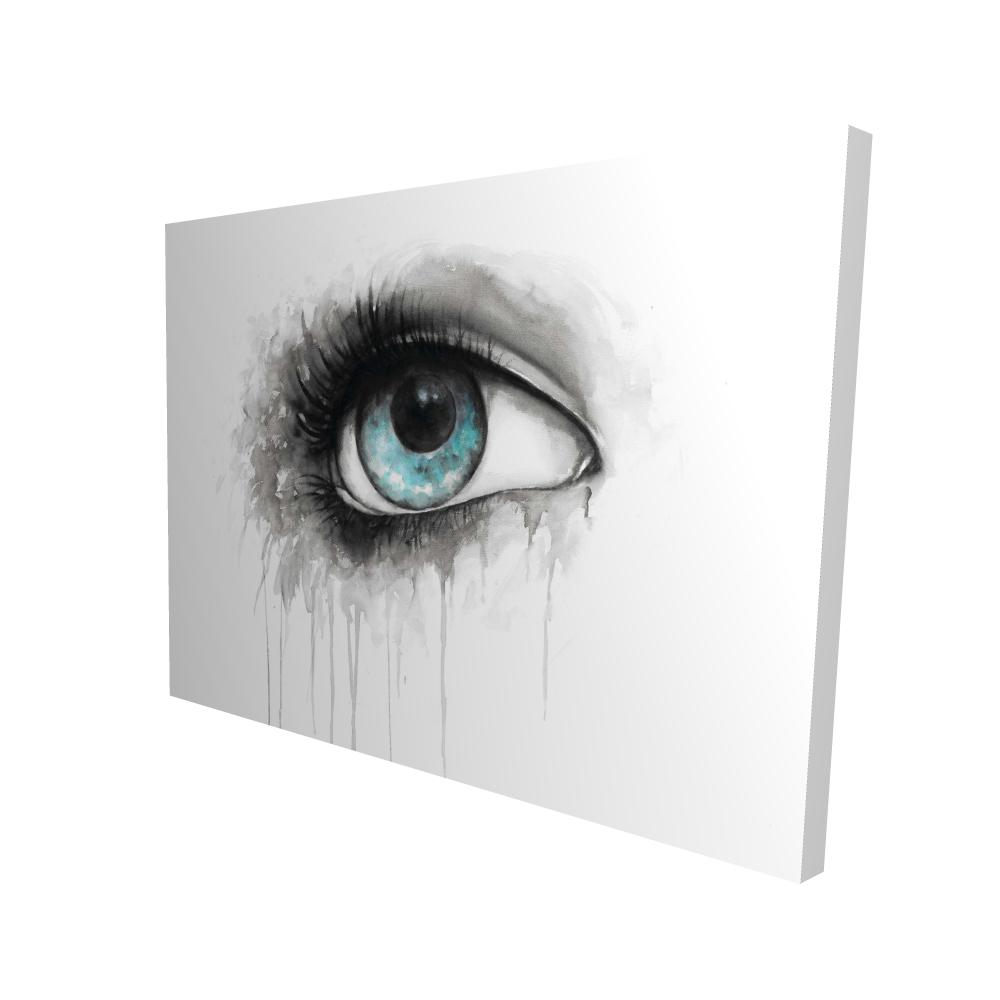 2080-3648-FI53 36 x 48 in. Blue Eye in Watercolor - Figurative Canvas for Home Decor