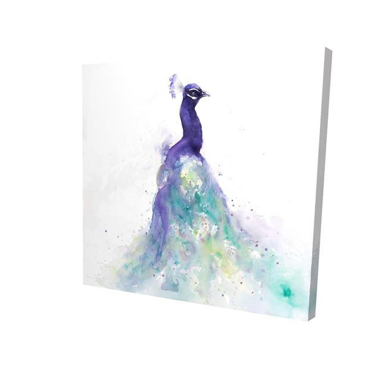 16 x 16 in. Abstract Peacock In Watercolor-Print on Canvas