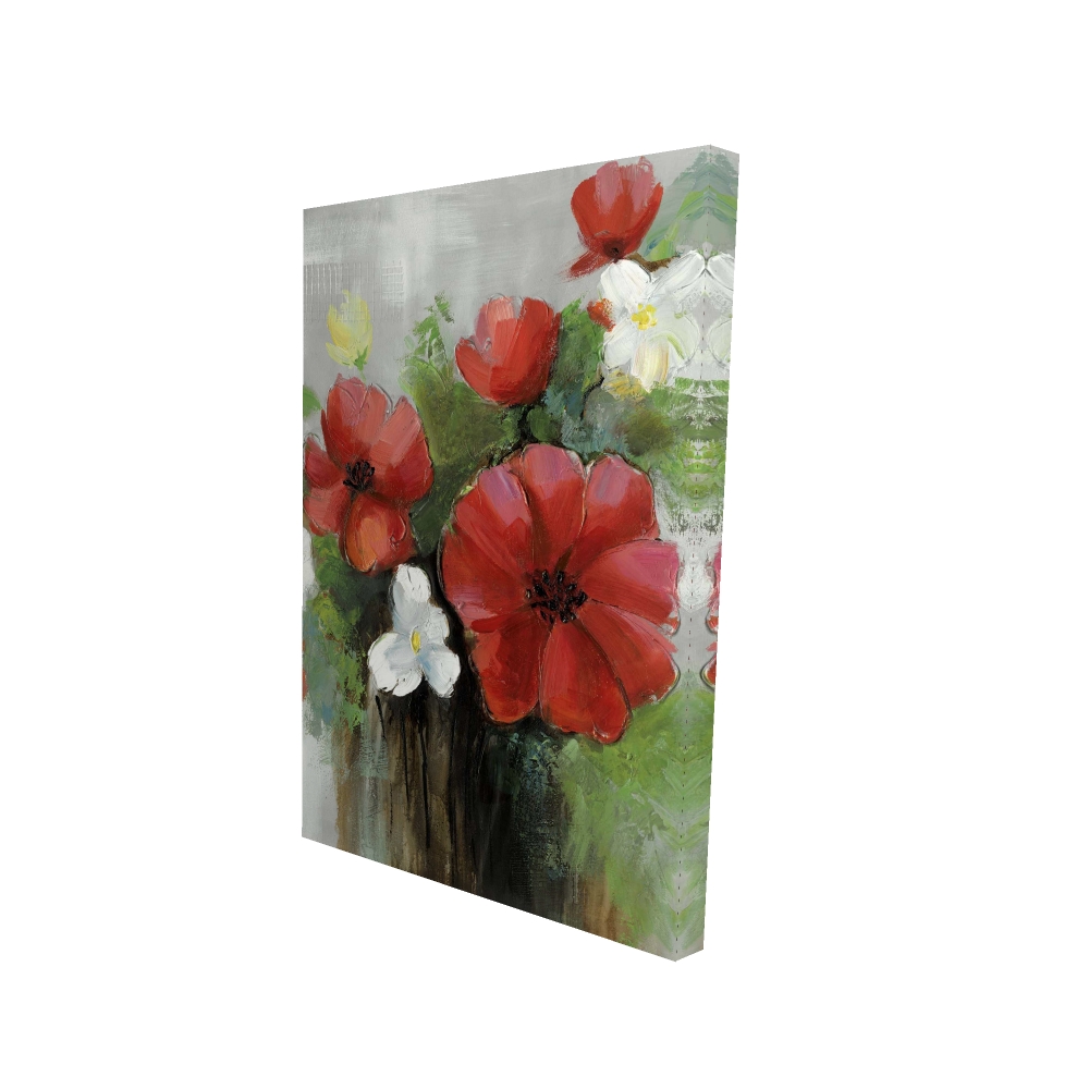 2080-3624-FL4 24 x 36 in. Abstract Wild Flowers Bundle - Livingroom Botanical Canvas Decor