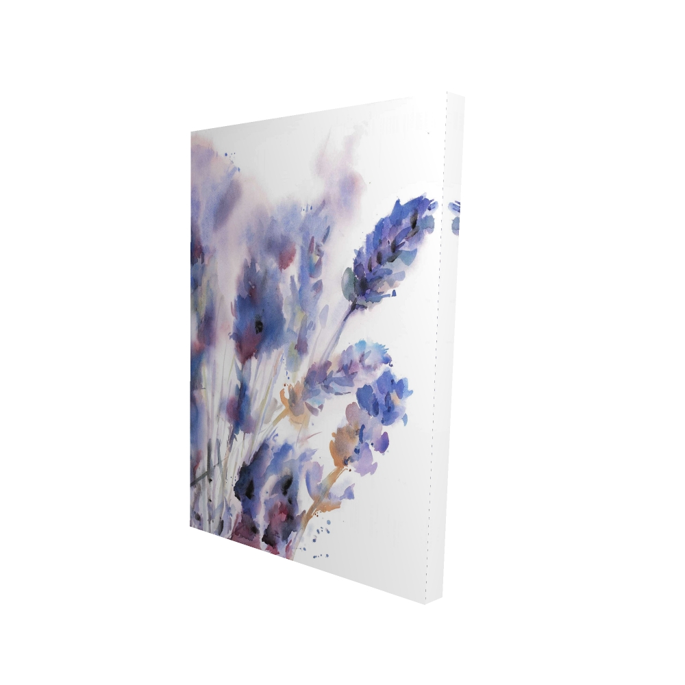 2080-3624-FL229 24 x 36 in. Watercolor Lavender Flowers with Blur Effect - Botanical Canvas