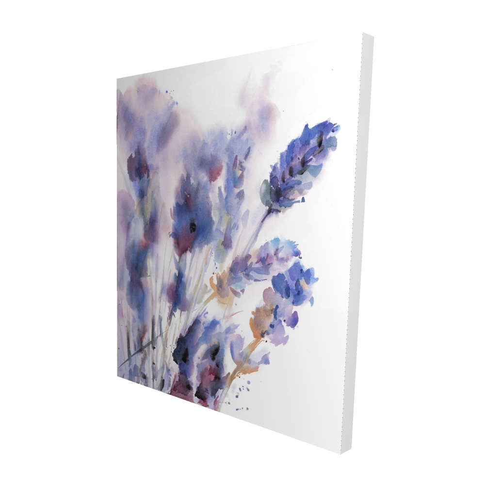 2080-6048-FL229 48 x 60 in. Watercolor Lavender Flowers Canvas - Botanical Purple Decor