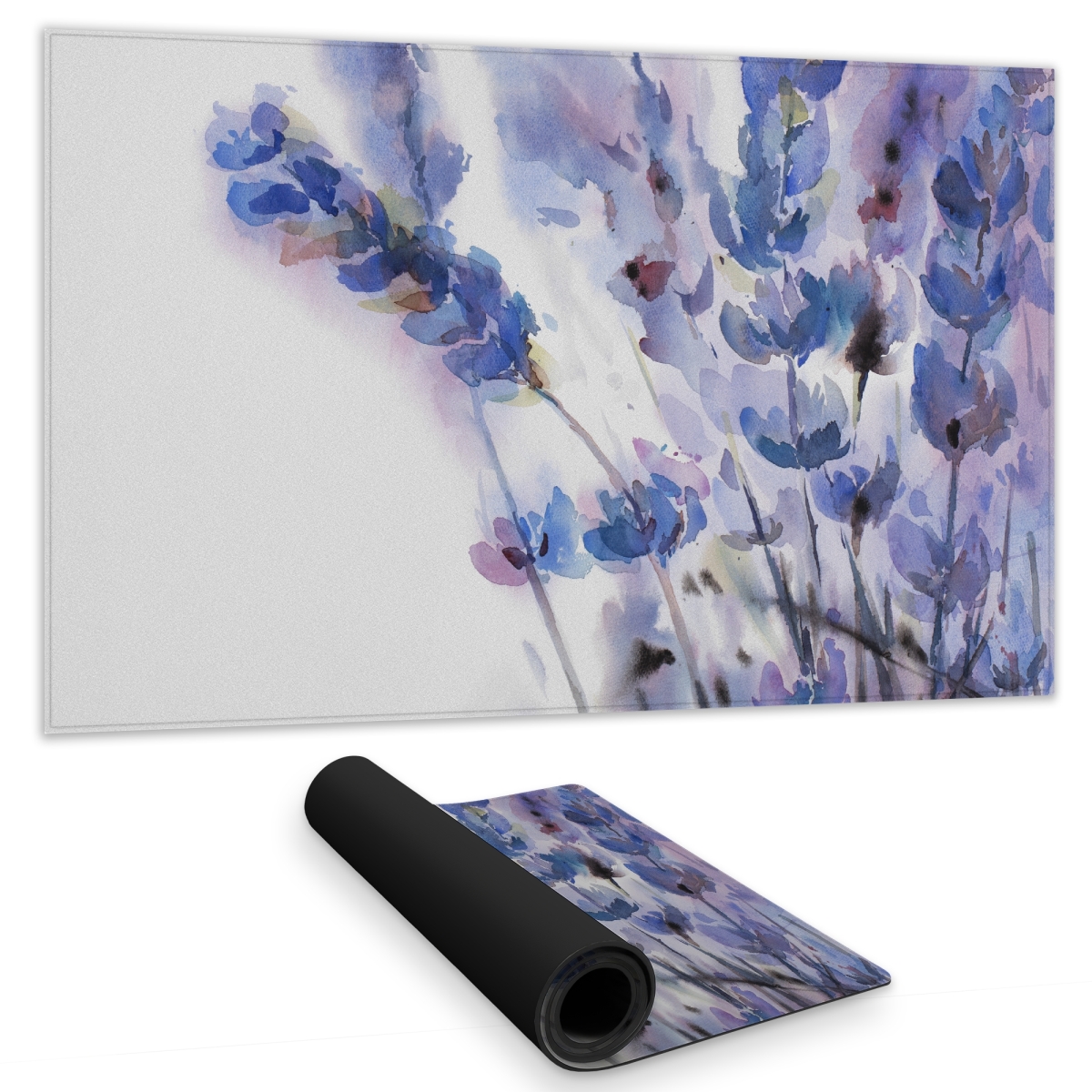 C1DM14242XI1FG 14 x 24 in. Watercolor Lavender Flowers Gaming Mat - Floral Home Decor
