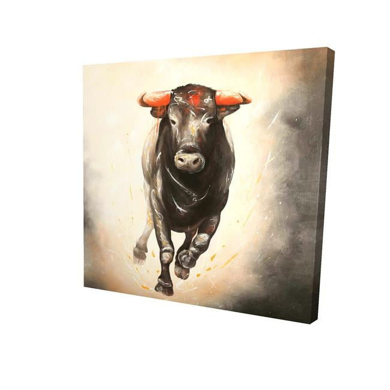 16 x 16 in. Bull Running-Print on Canvas