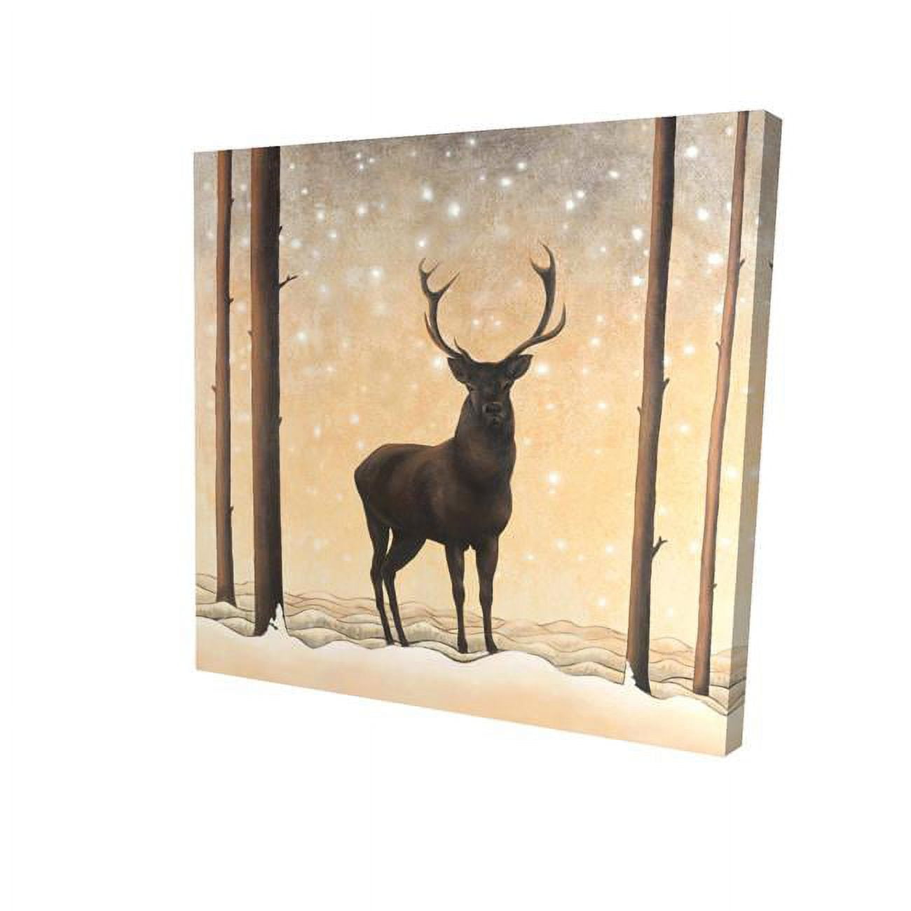 16 x 16 in. Roe Deer In Winter-Print on Canvas