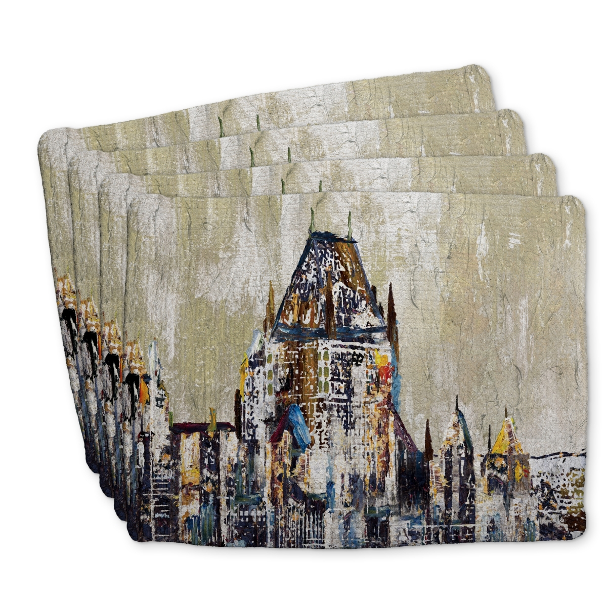 Picture of Begin Home Decor C4BP1418SCUDNO 14 x 18 in. Abstract Chateau Frontenac Braided Polyester Placemat - Home Decor - Set of 4