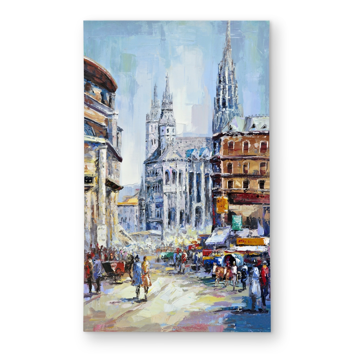C1ROAR35MTQSKM 3 x 5 ft. Busy Street By a Sunny Day - Scenic Blue Outdoor Rug - Rectangle