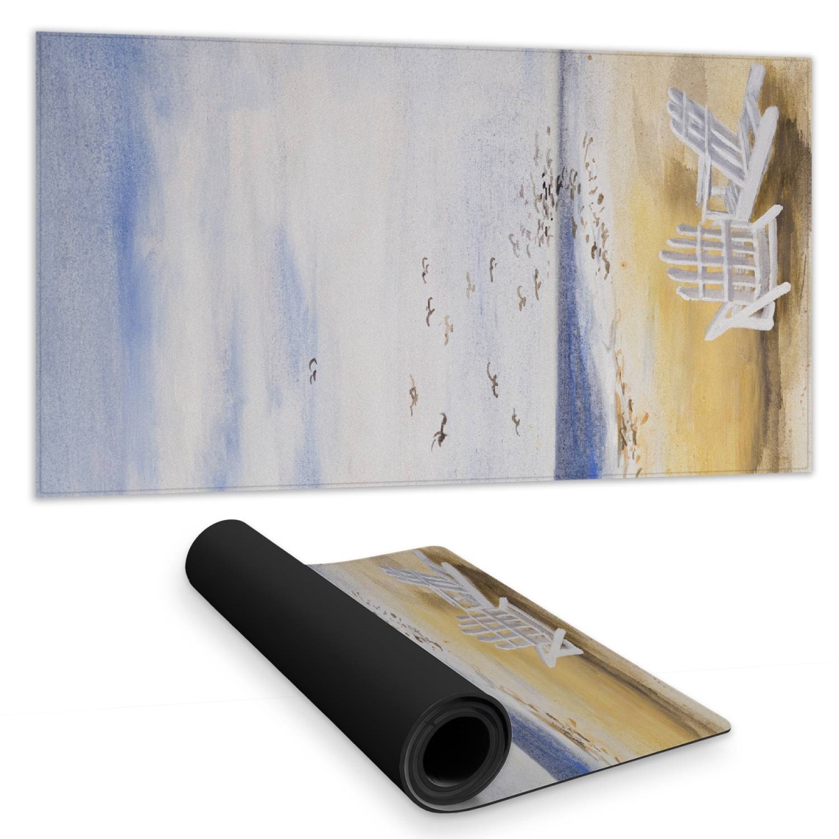 C1DM1531LW7VI1 16 x 32 in. Day At the Beach - Coastal Blue Desk Mat for Home Decor