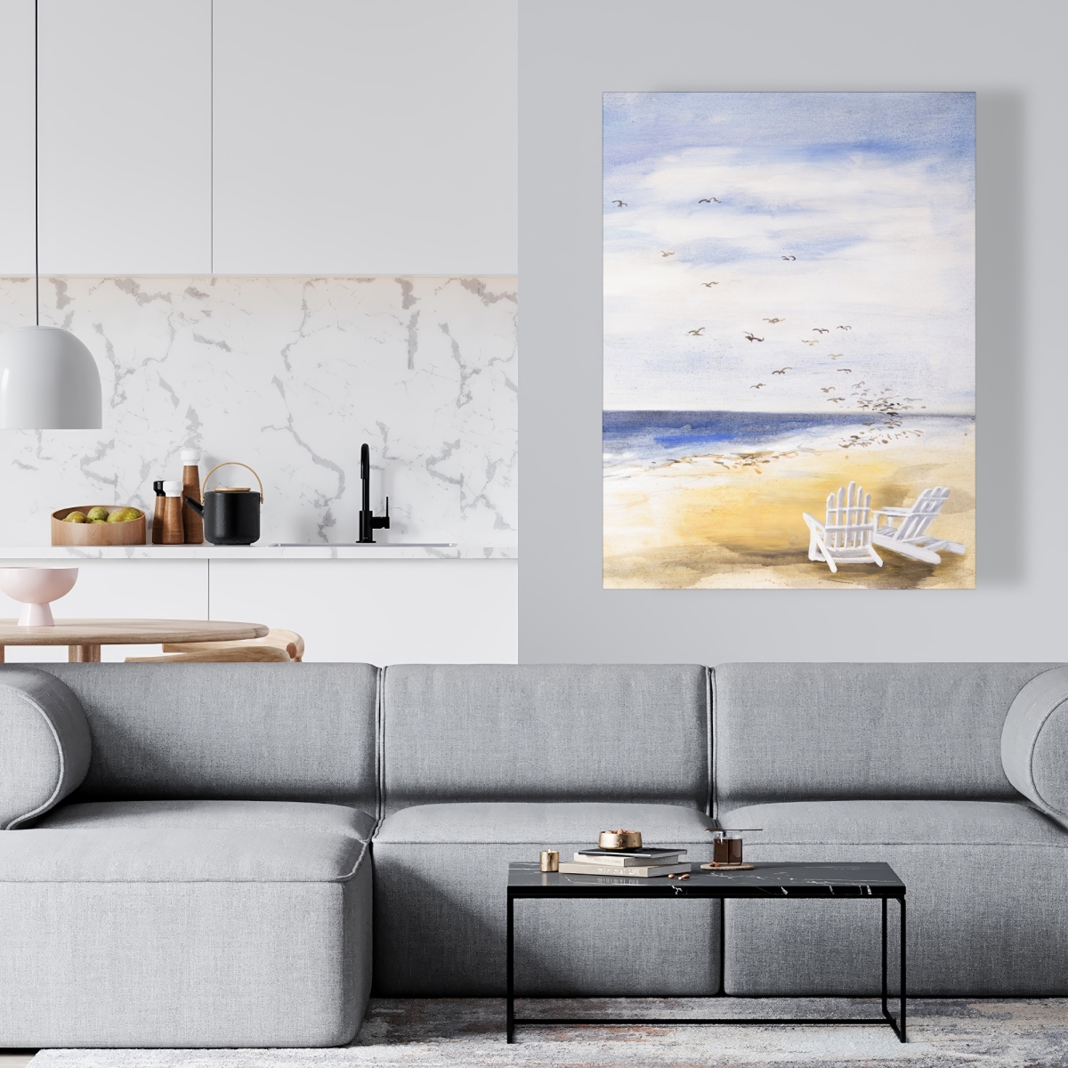 C1RC3648E1VG2Q 36 x 48 in. Day At the Beach - Coastal Beige Canvas for Home Decor