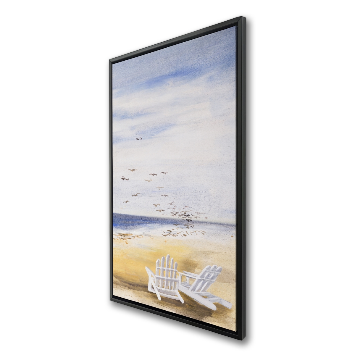 C1FC24483Z4AWE 24 x 48 in. Day At the Beach - Livingroom Waves Framed Canvas Decor