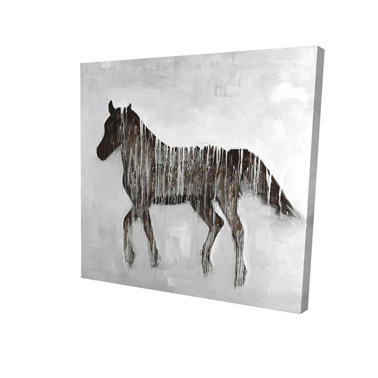 16 x 16 in. Gambading Abstract Horse-Print on Canvas