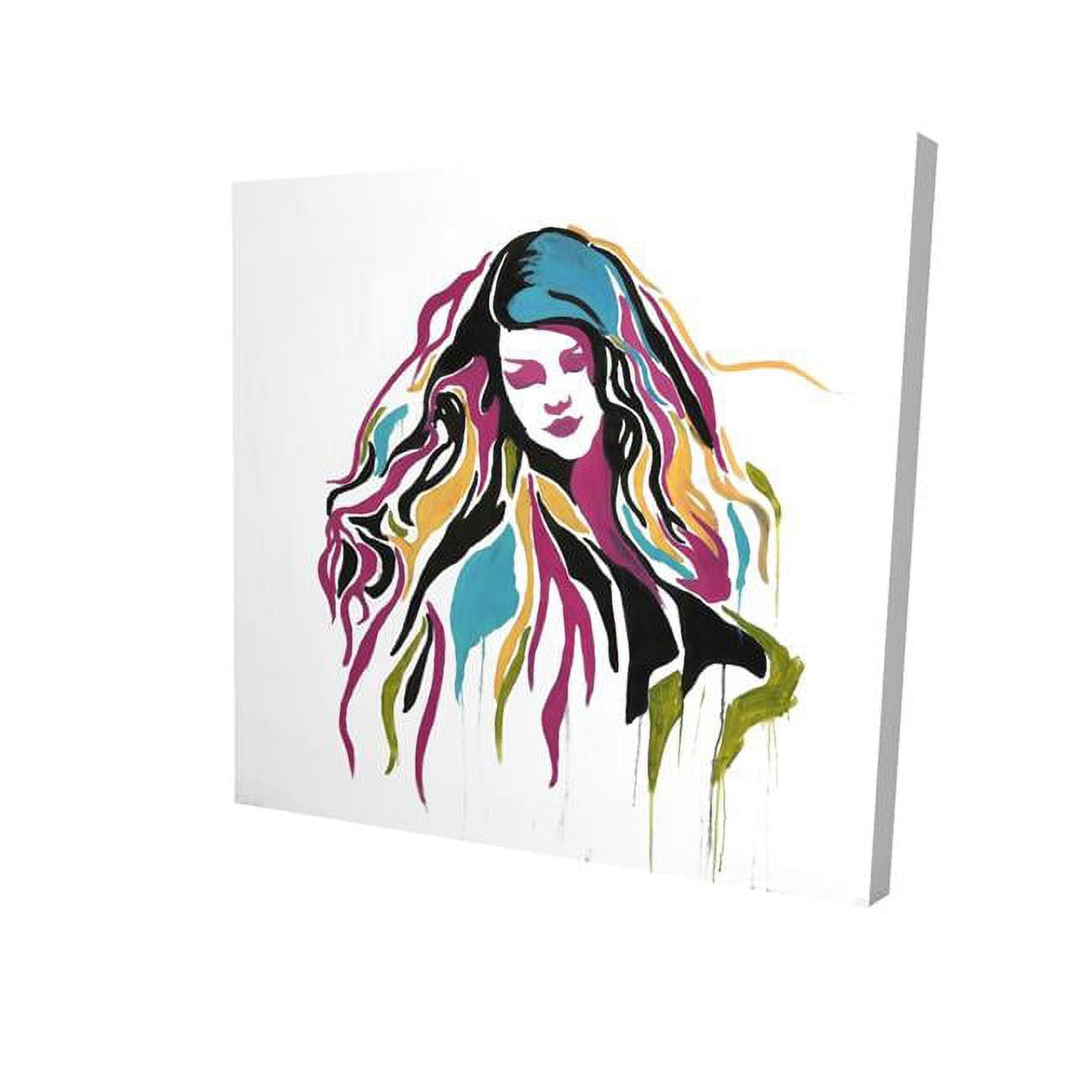 16 x 16 in. Woman Graffiti Art-Print on Canvas