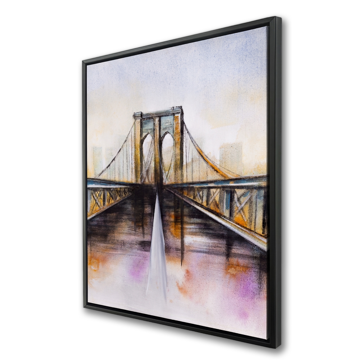 C1FC3648BW871K 36 x 48 in. Colorful Brooklyn Bridge - Romantic Canvas Home Decor Art