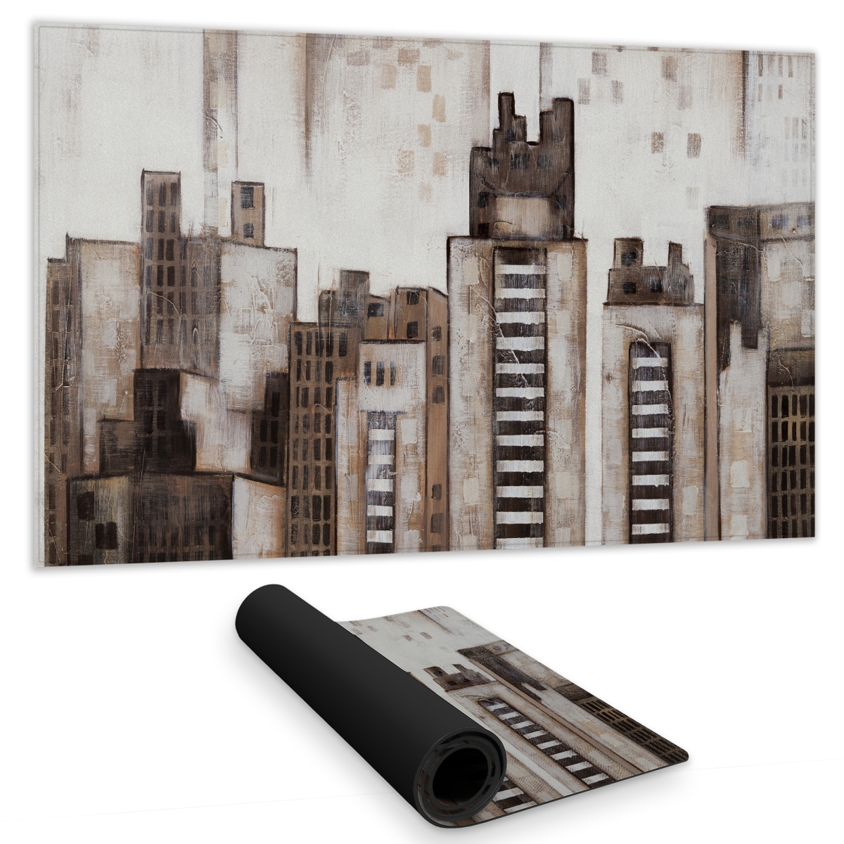 C1DM1424FR1L57 14 x 24 in. Square City Modern Beige Gaming Mat for Stylish Home Decor