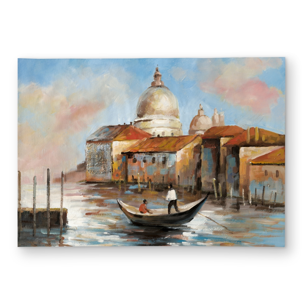 C1ROAR57348YXR 5 x 7 ft. Two Europeans on a Gondola - Livingroom Orange Outdoor Rug - Rectangle