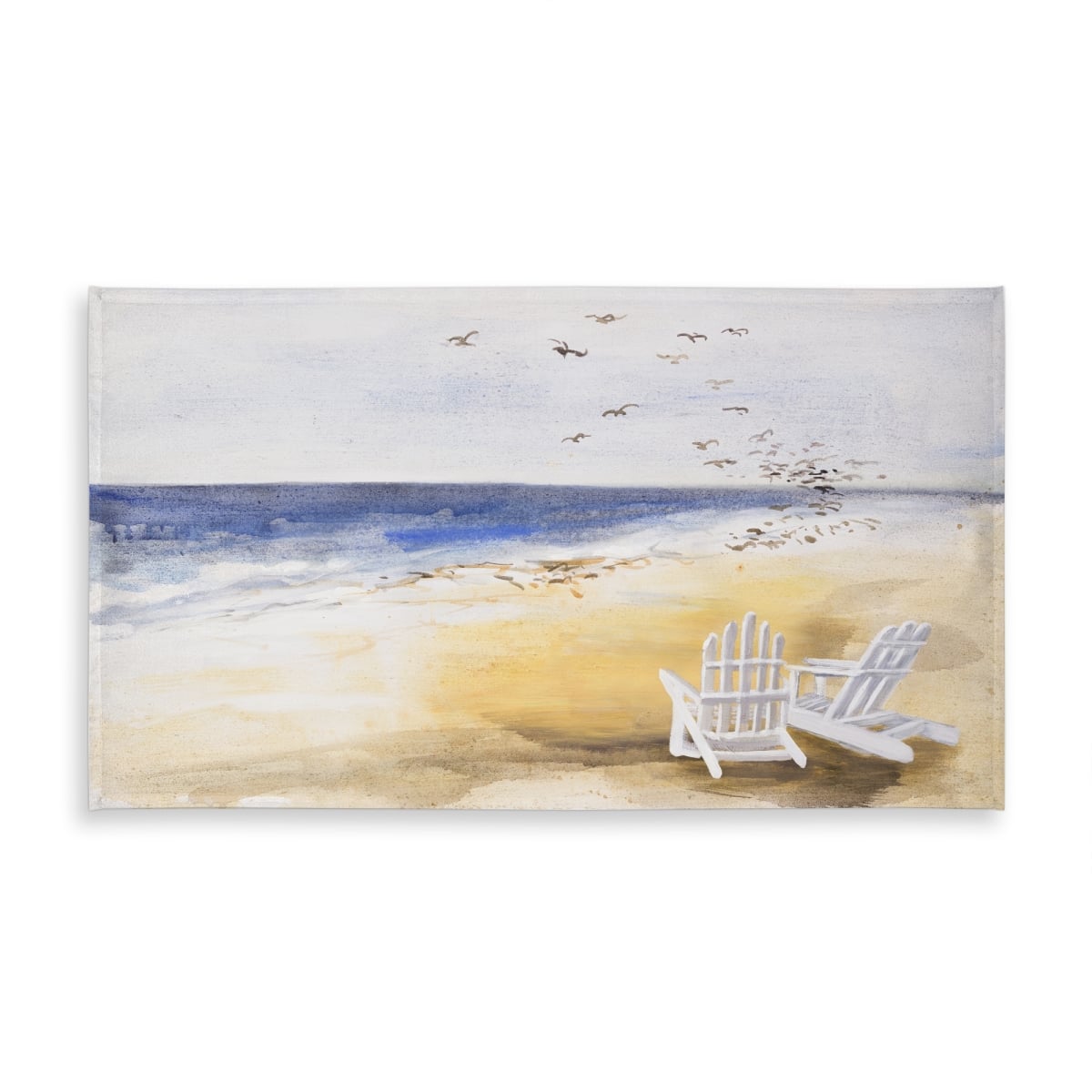 Picture of Begin Home Decor C1TCLRGEYPA3H5 58 x 102 in. Day At the Beach Tablecloth - White Indoor Outdoor Decor
