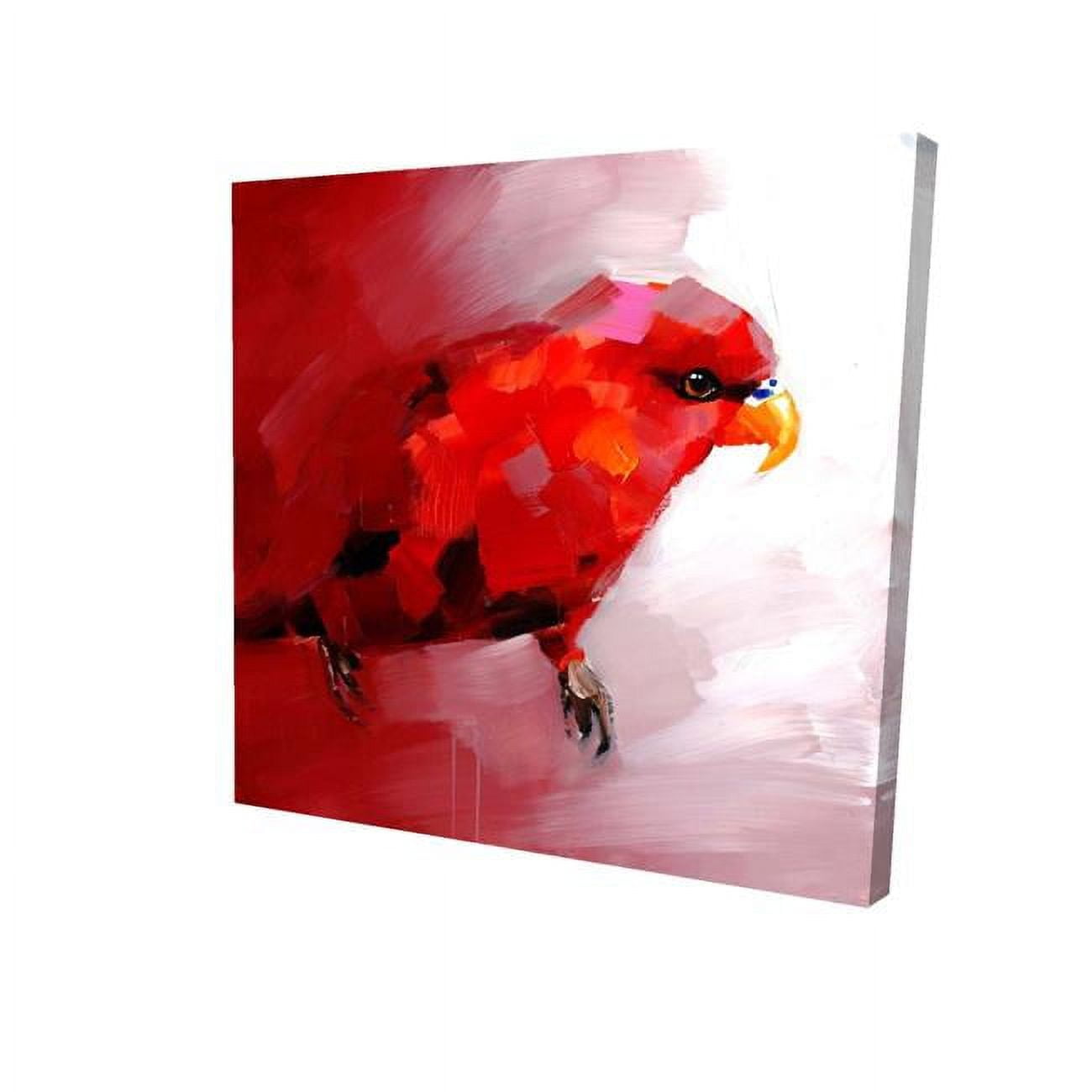16 x 16 in. Abstract Red Parrot-Print on Canvas