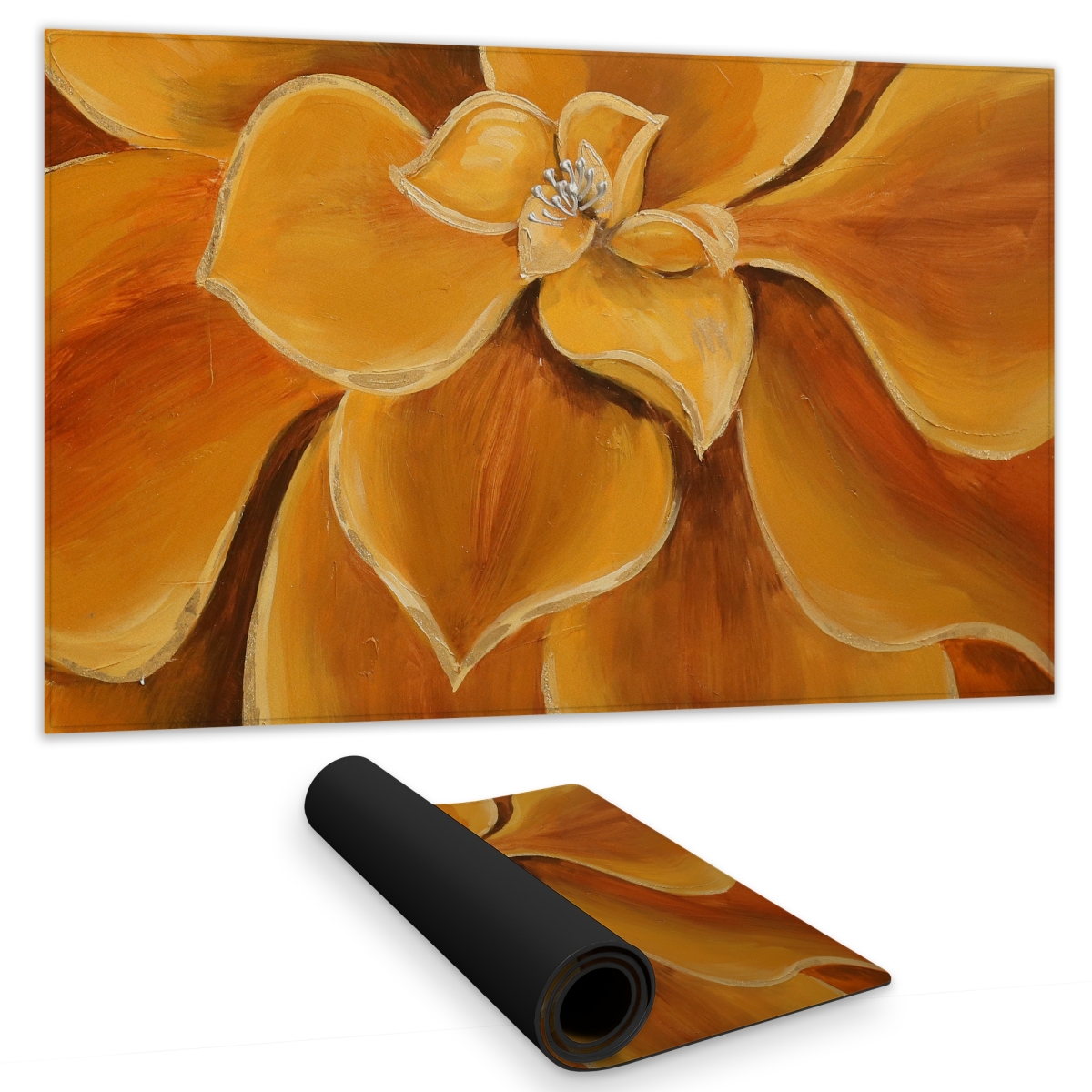 C1DM14245IAY4W 14 x 24 in. Orange Flower Closeup - Botanical Bedroom Gaming Mat - Decor