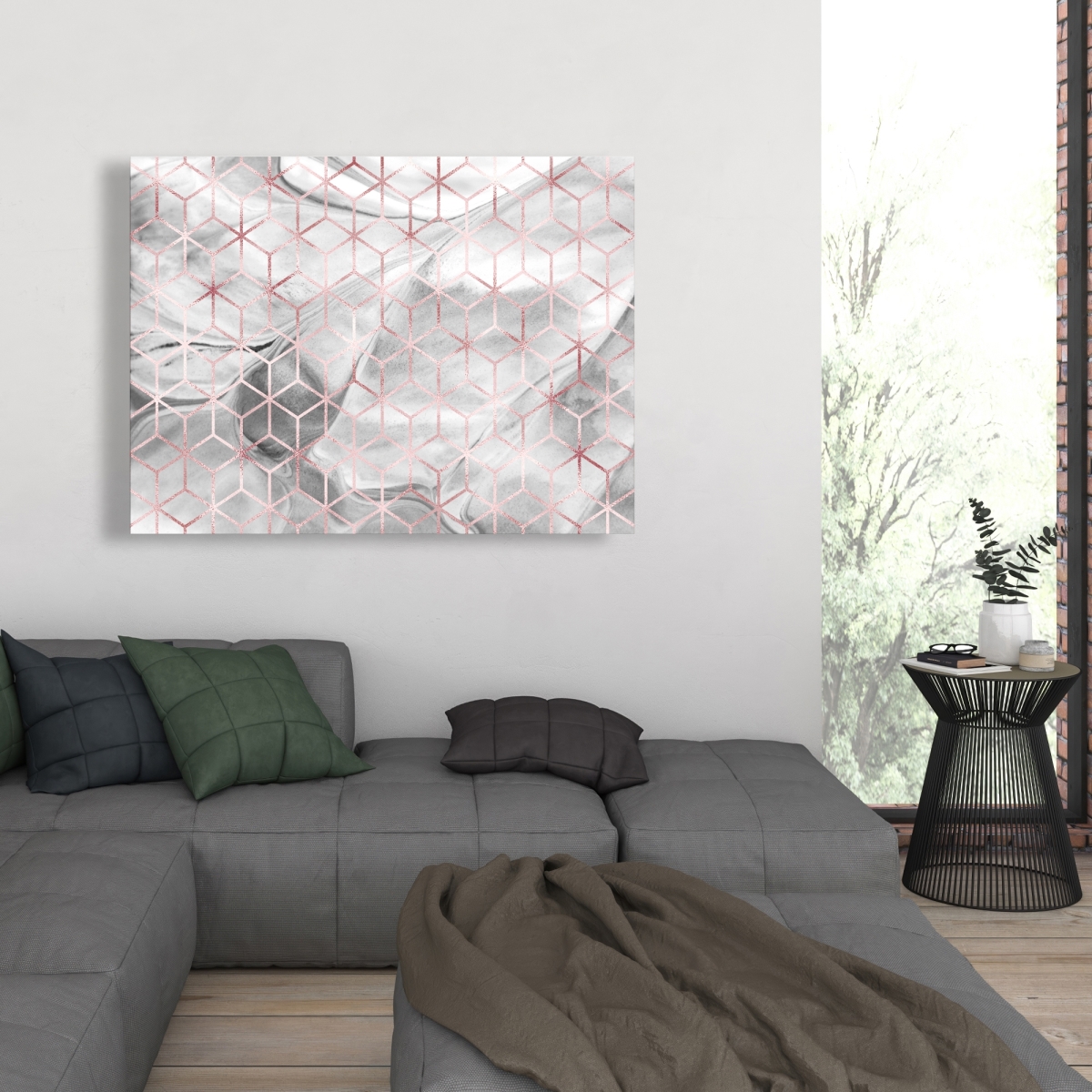 C1RC3648DY88JK 36 x 48 in. Symmetry Pink Patterns Canvas - Stylish Home Decor Accent