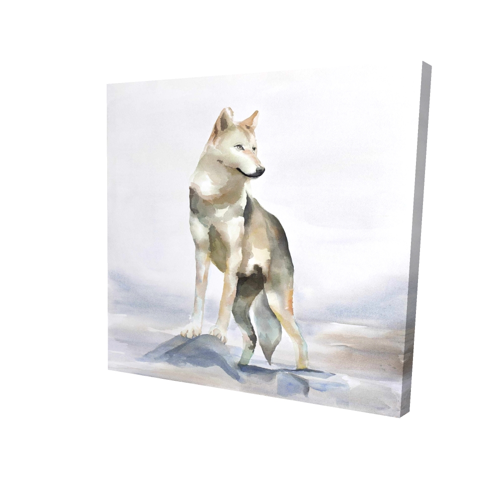 2080-3636-AN403 36 x 36 in. Wolf Canvas - Man Cave Home Decor for Animal Lovers