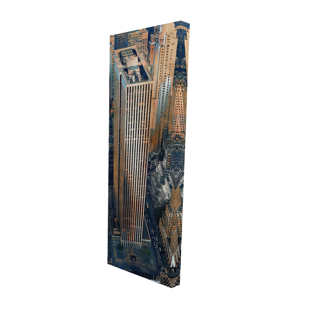 2080-6020-CI72 20 x 60 in. General Motors Building - Hyperrealist Cities Canvas Decor