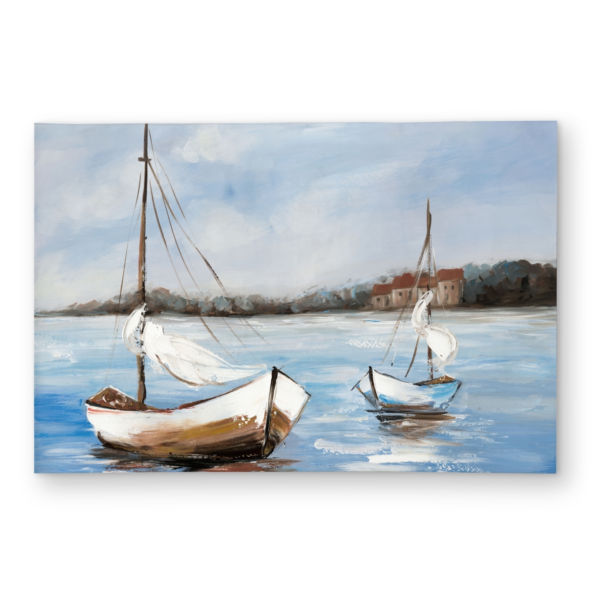 C1ROAR46XH9YSU 4 x 6 ft. Two Boats on the Water Rug - Livingroom Blue Outdoor Decor - Rectangle