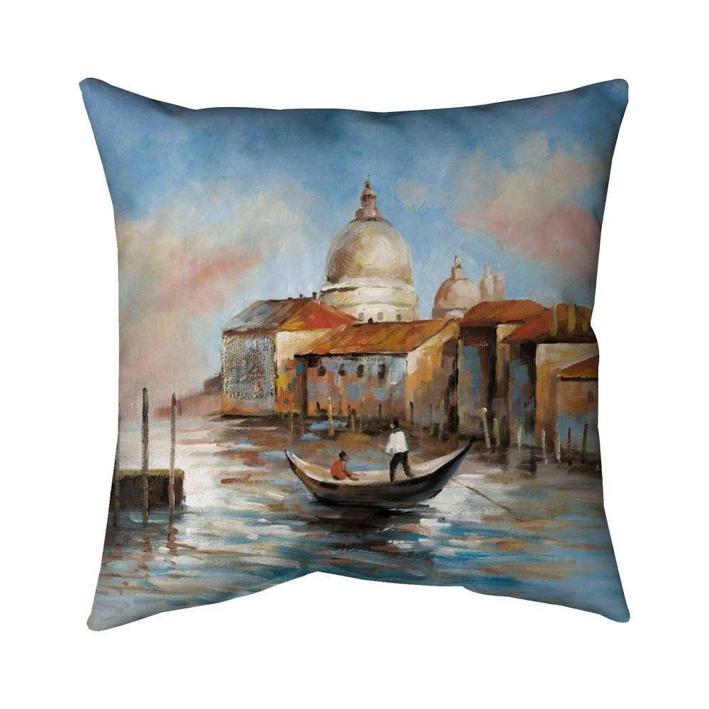 5543-2626-CO3 26 x 26 in. Two Europeans on a Gondola - Cities Marine Poly Twill Throw