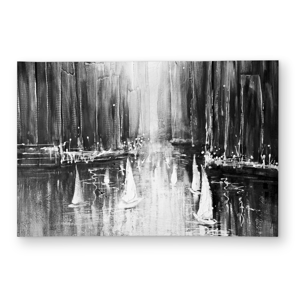 C1ROAR23R2PGS9 2 x 3 ft. Grayscale Boats on the Water - Monochrome Coastal Rug - Rectangle
