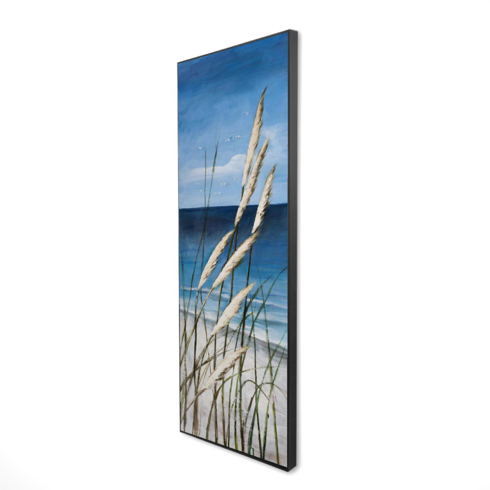 2081-6020-CO33 20 x 60 in. Wild Herbs in the Wind - Beach Waves Framed Canvas Decor