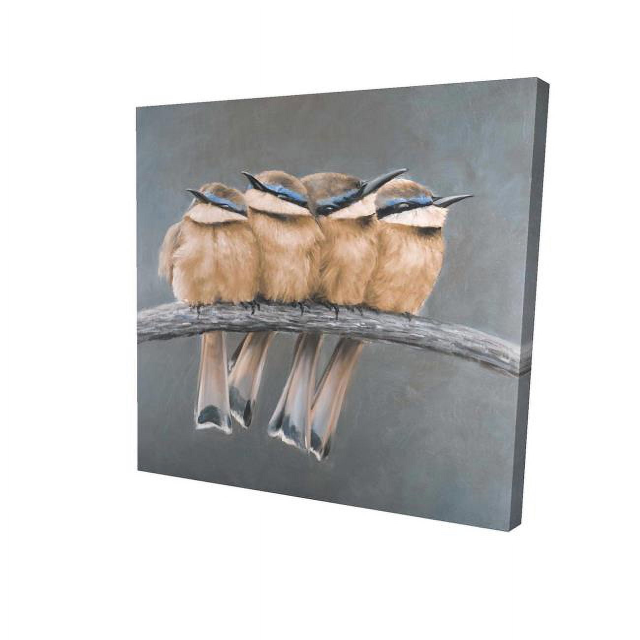16 x 16 in. Four Birds on A Branch-Print on Canvas