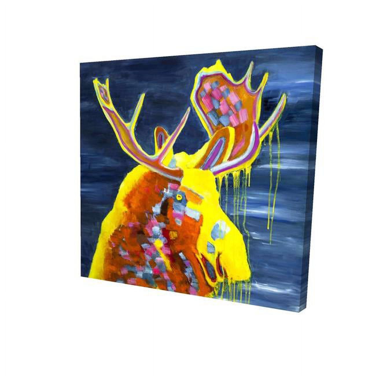 16 x 16 in. Colorful Moose-Print on Canvas