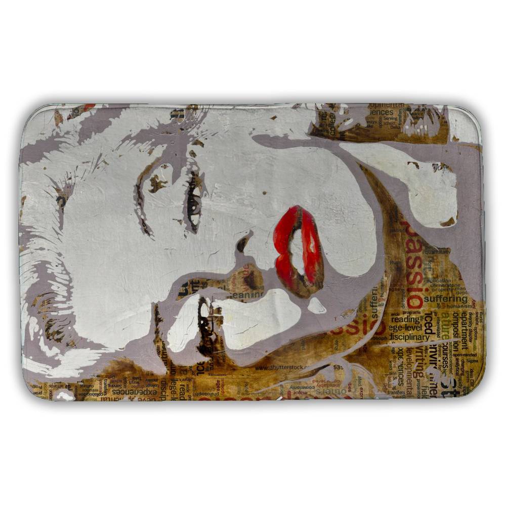 5930-3421-FI2 21 x 34 in. Marilyn Monroe Typography Bath Mat - Figurative Beauty Decor