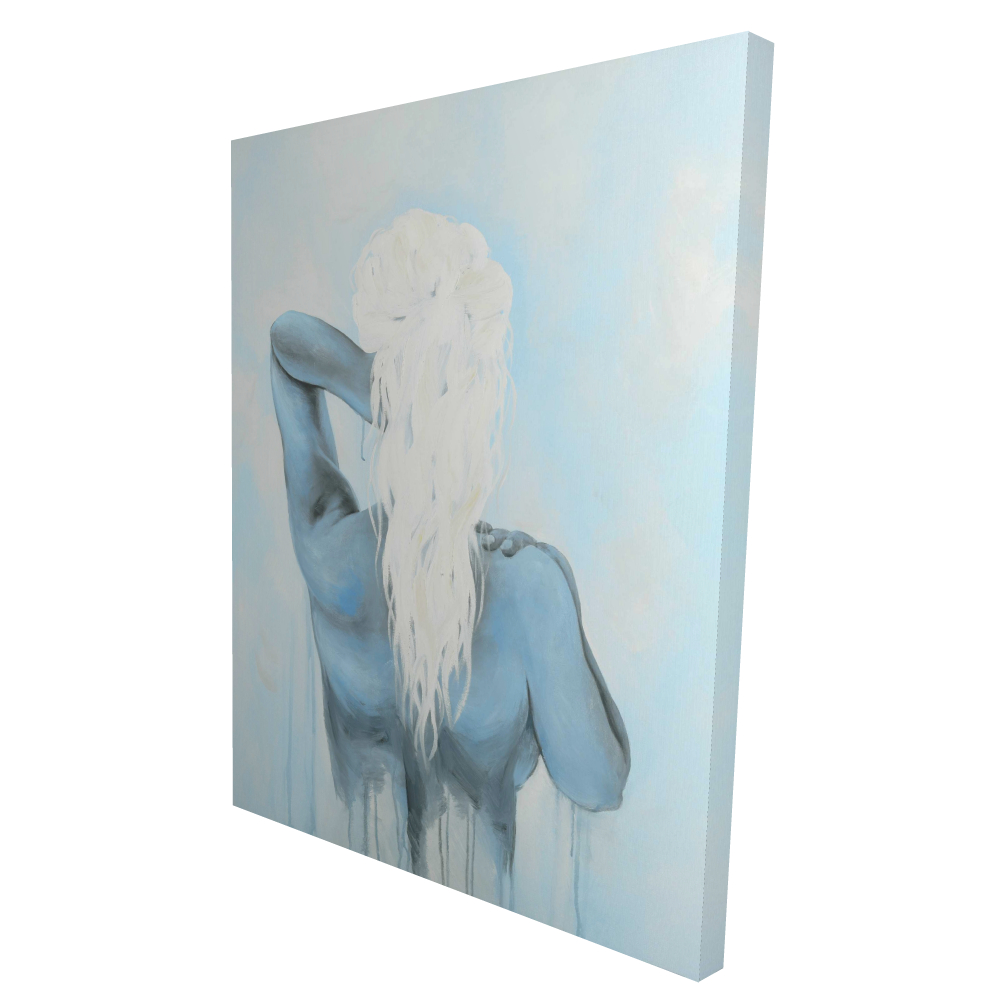 2080-4836-FI42 36 x 48 in. Dreamy Woman Blue Canvas Art - Elegant Home Decor Piece