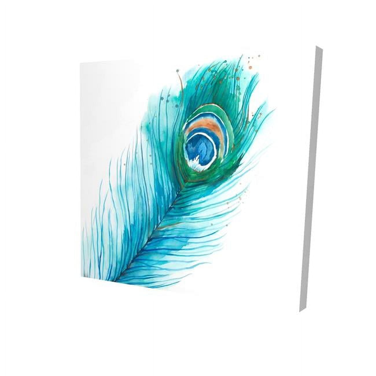 16 x 16 in. Long Peacock Feather-Print on Canvas