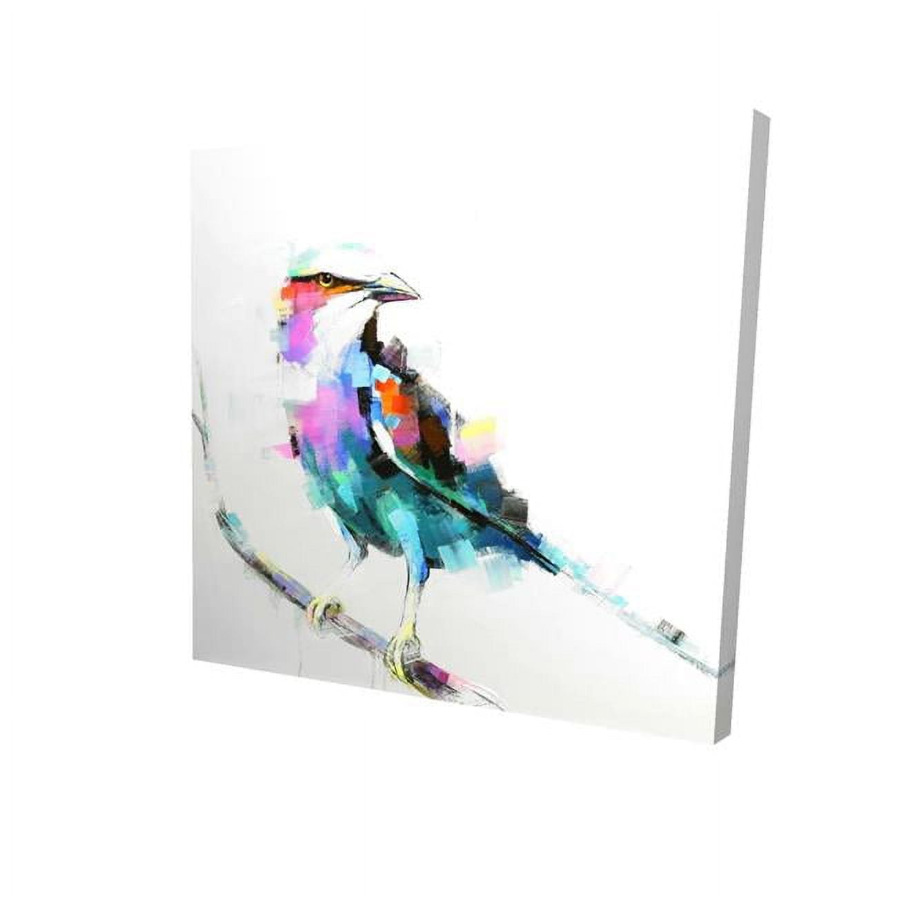 16 x 16 in. Colorful Abstract Bird on A Branch-Print on Canvas