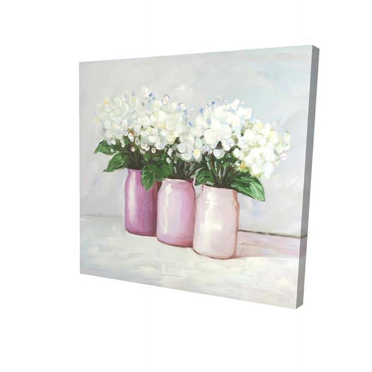 16 x 16 in. Hydrangea Flowers In Pink Vases-Print on Canvas
