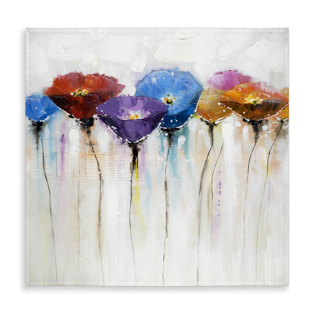 Picture of Begin Home Decor C1TC5858LO29K6 58 x 58 in. Colorful Flowers Tablecloth - Modern Floral Decor for Home