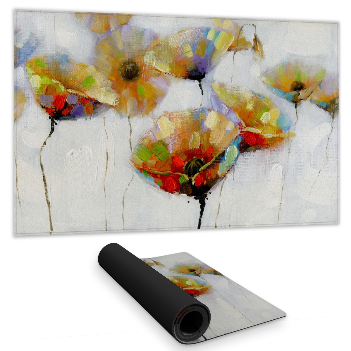 C1DM14241IQ859 14 x 24 in. Color Spotted Flowers - Office Botanical Gaming Mat - Home Decor