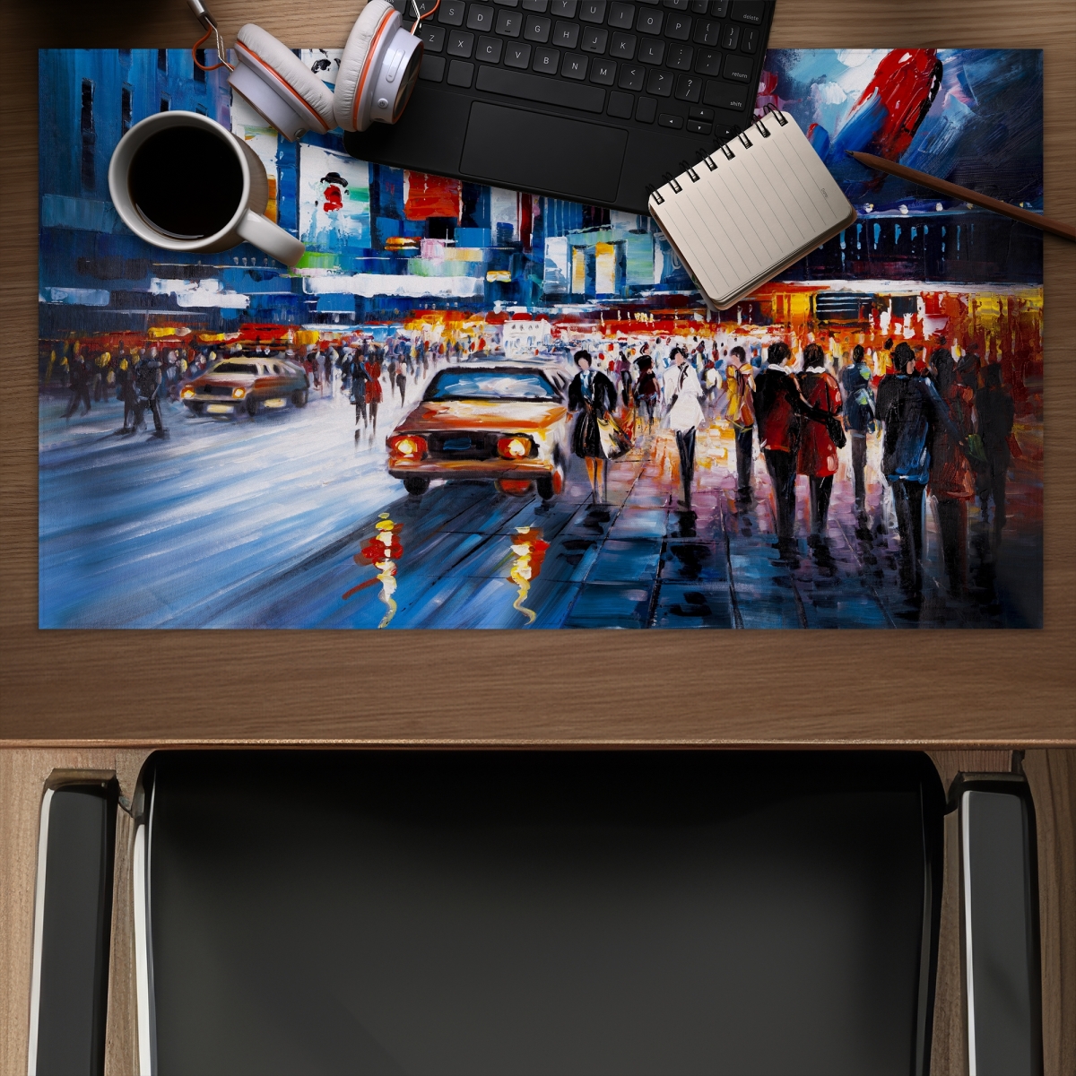 C1DM142494TP9T 14 x 24 in. Times Square Perspective - Classic Blue Scenic Gaming Mat
