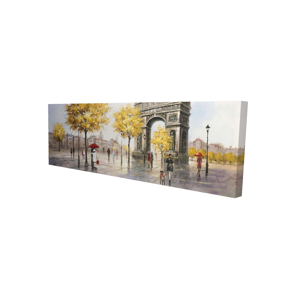 2080-2060-CI184 20 x 60 in. Arc De Triomphe To Paris - Architecture Trees Canvas Decor