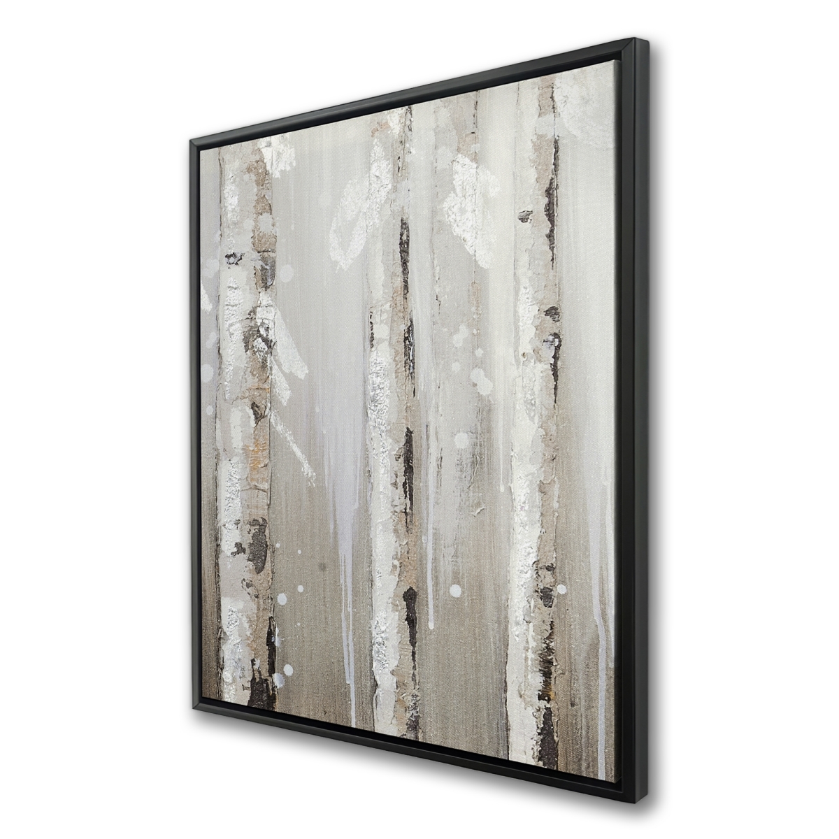 C1FC36488N7NEE 36 x 48 in. White Birches on Gray Background - Hygge Office Framed Canvas