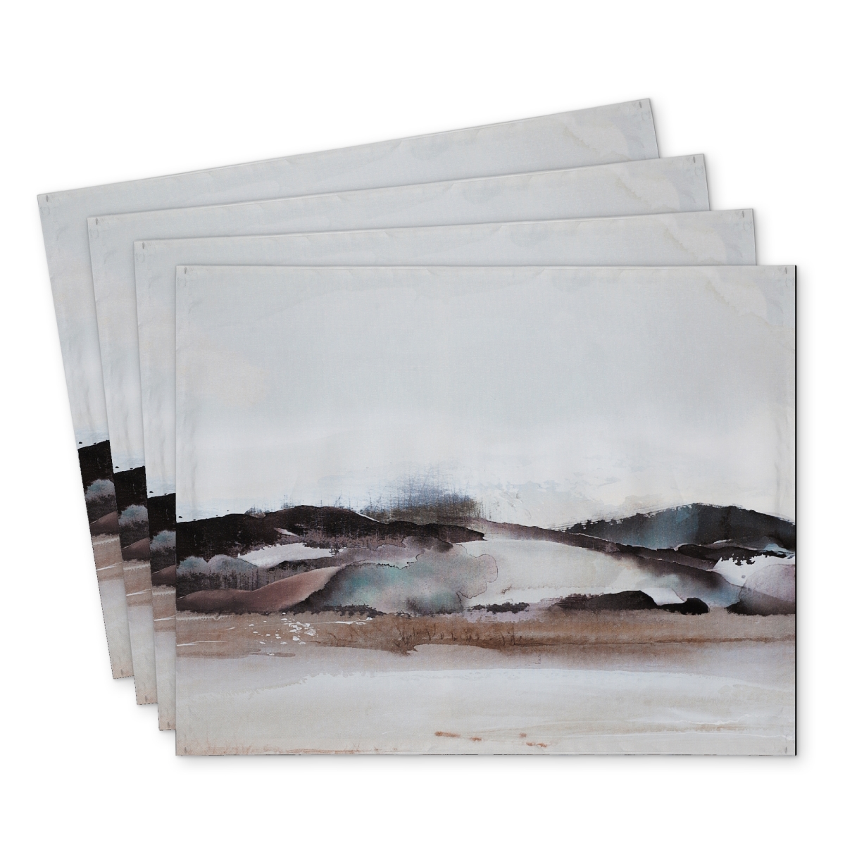 Picture of Begin Home Decor C4PP14180ZRZ6V 14 x 18 in. Watercolor Mountains Polyester Placemat - Home Decor Accent - Set of 4