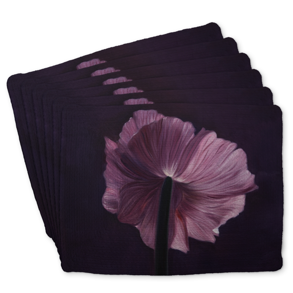 Picture of Begin Home Decor C6BP1418WL2KSZ 14 x 18 in. Purple Petals Braided Polyester Placemat - Stylish Home Decor - Set of 6