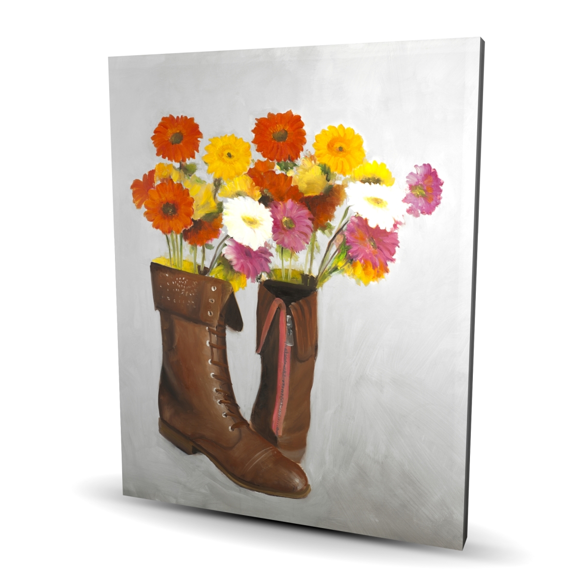 C1RC4860CS30OJ 48 x 60 in. Boots with Daisies Flowers - Rustic Bedroom Canvas Decor