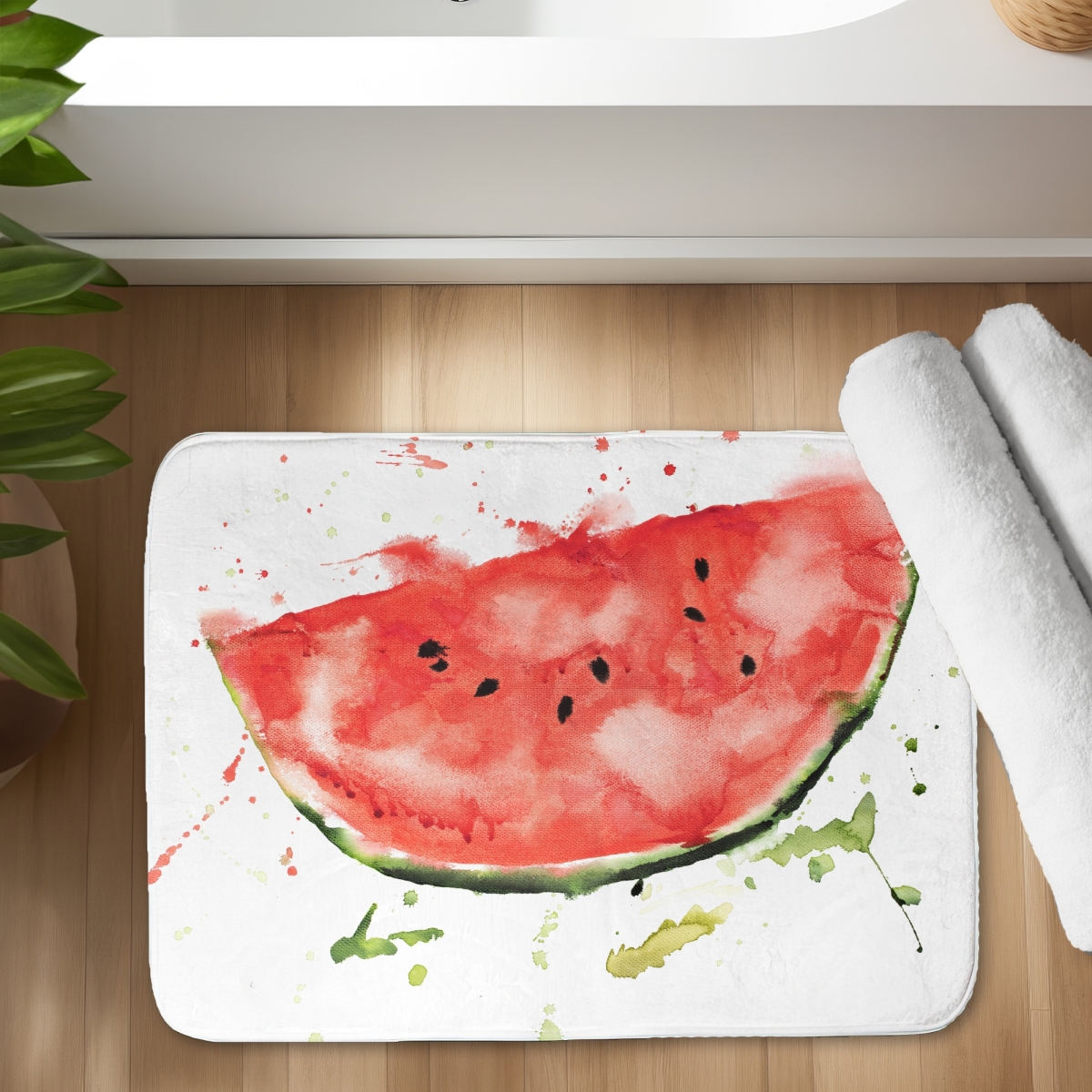 C1BM1724DZWCJ3 17 x 24 in. Watermelon Slice Kitchen Bath Mat - Fun Home Decor Accessory