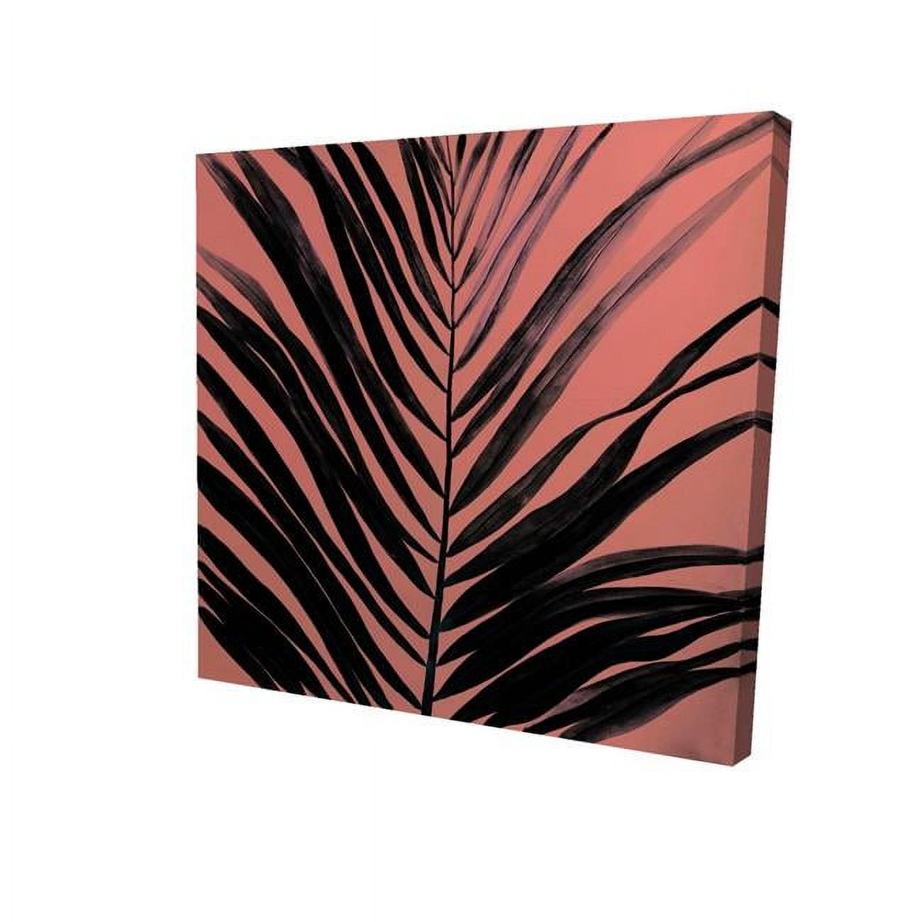 16 x 16 in. Coral Tropical Palm Leave-Print on Canvas
