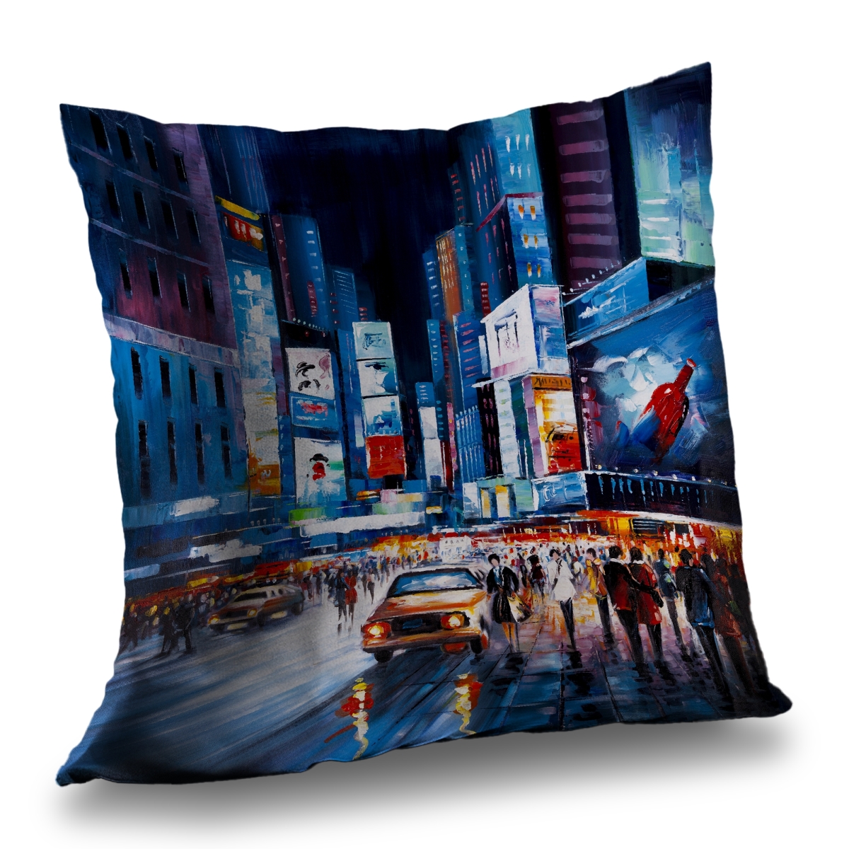 C1PC1414A42FMV 14 x 14 in. Times Square Perspective - Contemporary Car Poly Twill Throw