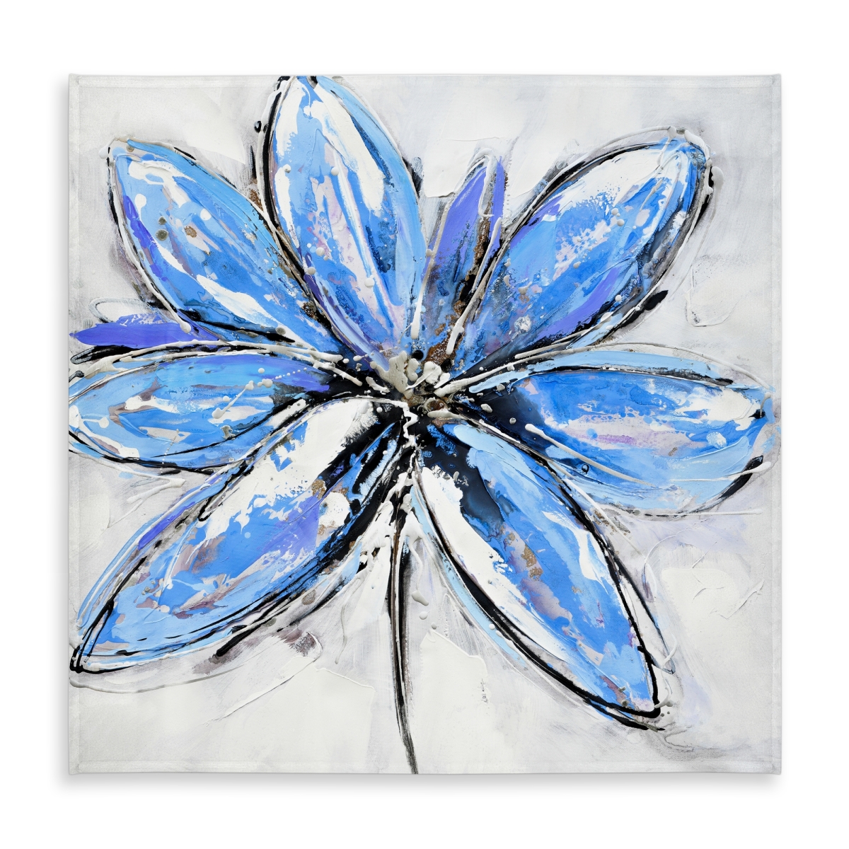 Picture of Begin Home Decor C1TC5858R94SRF 58 x 58 in. Blue Flower Tablecloth - Indoor Outdoor Home Decor - Flowers Office