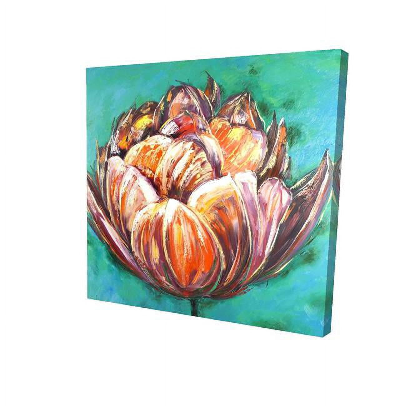 16 x 16 in. Abstract Double Tulips Flower-Print on Canvas