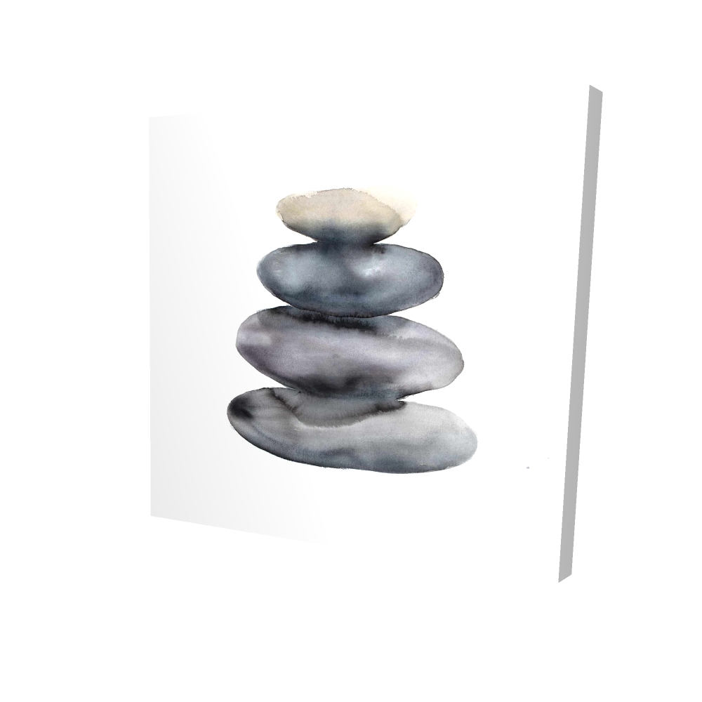 2080-0808-SL26 8 x 8 in. Gray Still Life Canvas - Four Hot Stones - Bedroom Decor